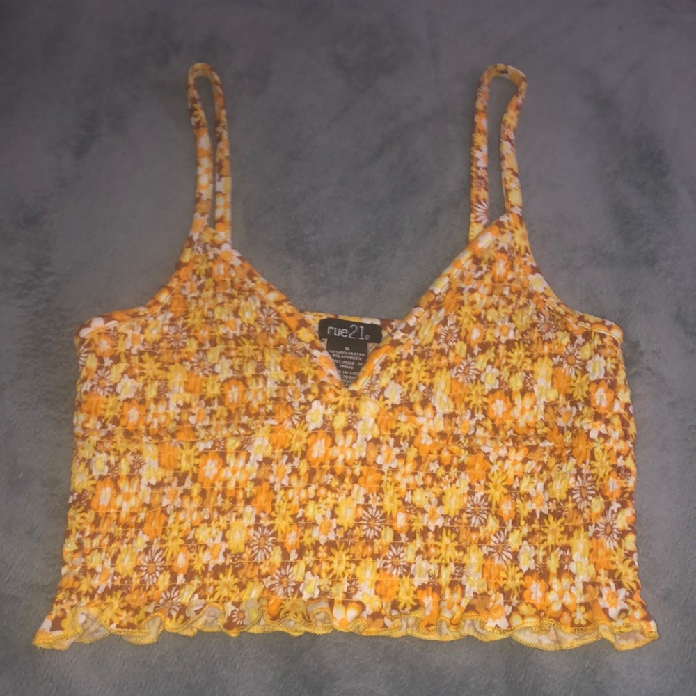 Rue21 Smocked Crop Tank Top